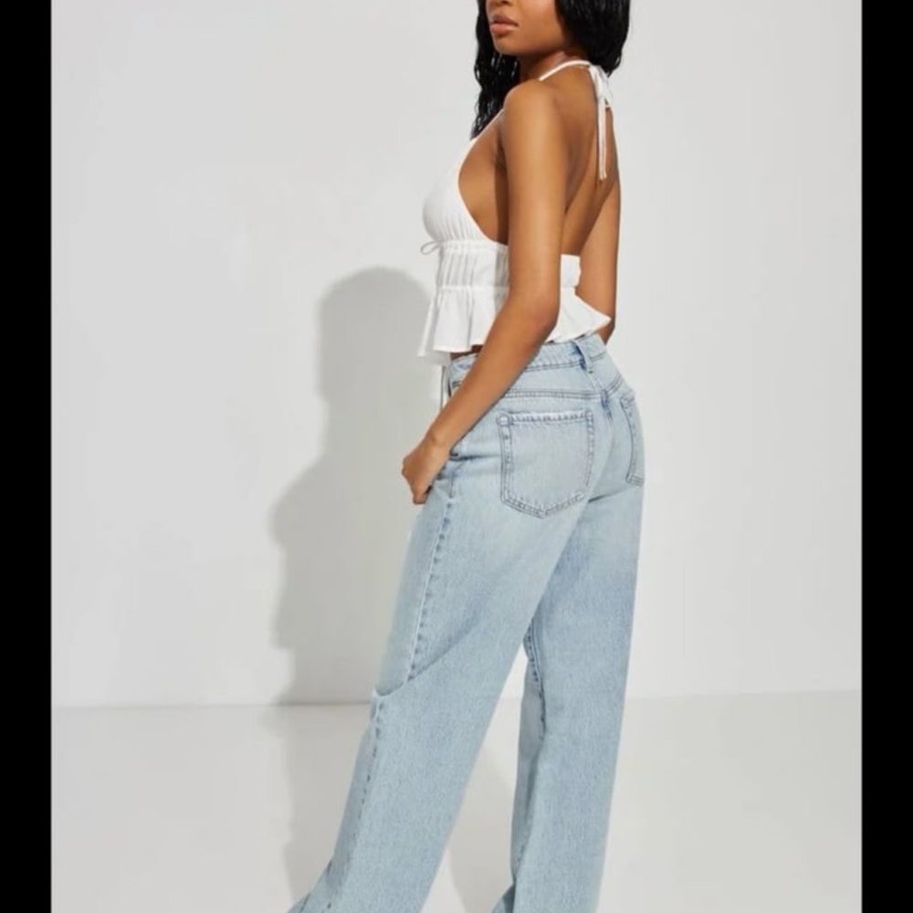 High Rise Garage Denim Wide Leg Jeans
